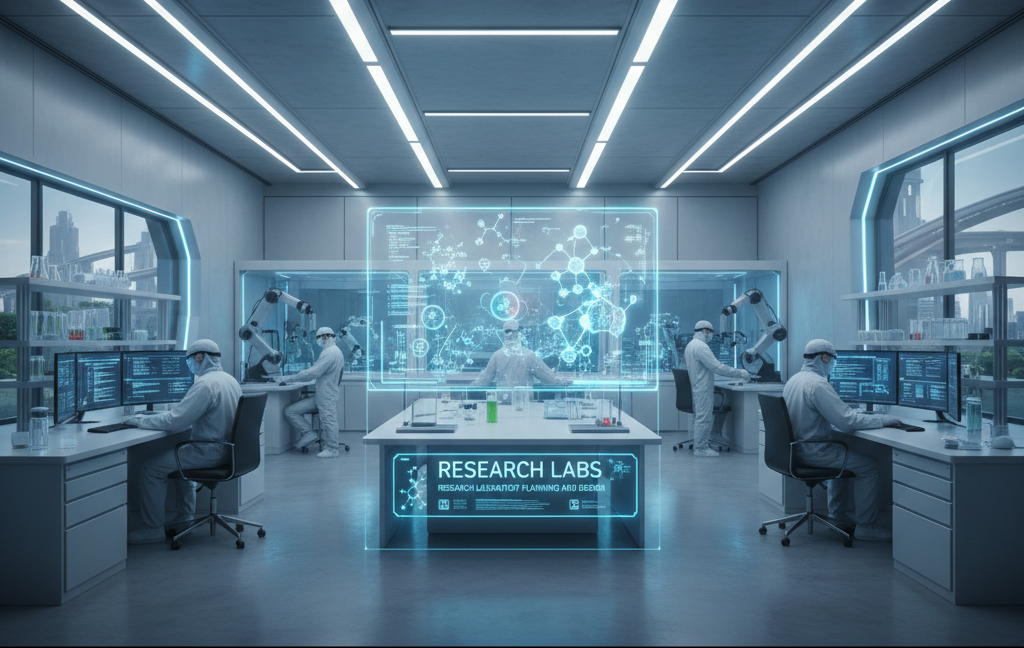 Research laboratory facility with containment zones, specialist MEP infrastructure, and scientific workflow corridors
